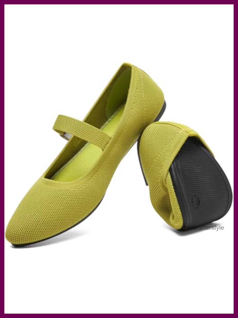 Women's Mary Jane Ballet Flat Pointed Toe Slip-On Dress Flats with Strap